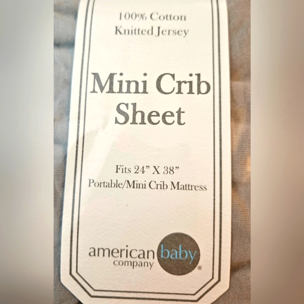 AMERICAN BABY CO Fitted Mini Crib Sheet 24" x 38", 100% Cotton Jersey- GRAY